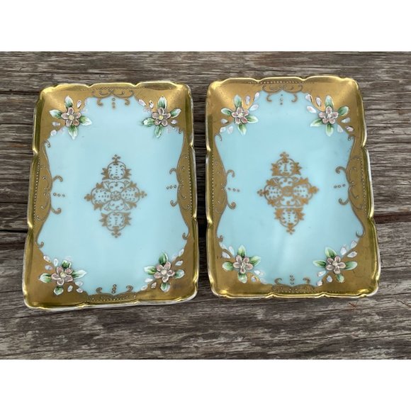 Vintage Lenwile Ardalt Porcelain Glass Jewel Vanity Set Box Match safe Trays - Picture 7 of 16